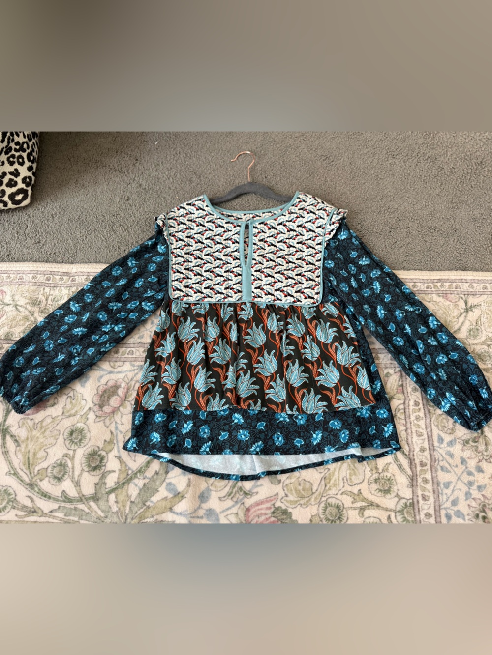 Multicolor Floral Bohemian Short- Blue, Teal & Rust. Zara size 9. Never worn